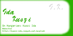 ida kuszi business card